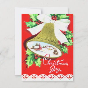 Cartes Pour Fêtes Annuelles Vintage Christmas Church Bell