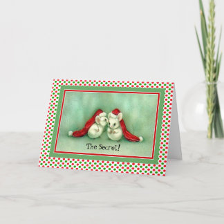 Cartes Pour Fêtes Annuelles Vintage Christmas Mice en Red Père Noël Casquette