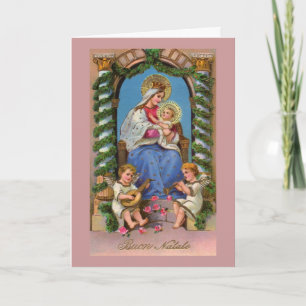 Cartes Pour Fêtes Annuelles Vintage Christmas Mother Mary et Christ Child