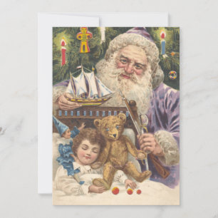 Cartes Pour Fêtes Annuelles Vintage Christmas Père Noël Creeper