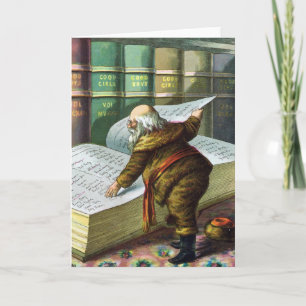 Cartes Pour Fêtes Annuelles Vintage Christmas, Père Noël Naughty Nice Liste