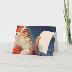 Cartes Pour Fêtes Annuelles Vintage Christmas, Père Noël Naughty Nice Liste