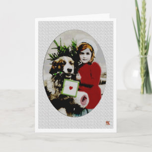 Cartes Pour Fêtes Annuelles Vintage Christmas Saint Bernard Dog