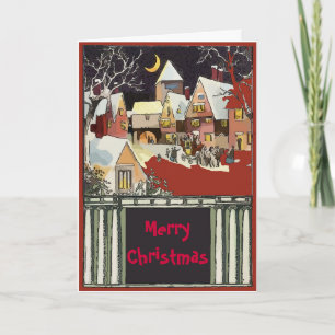 Cartes Pour Fêtes Annuelles Vintage Christmas Snow Modifier le texte