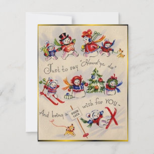 Cartes Pour Fêtes Annuelles Vintage Christmas Snowman