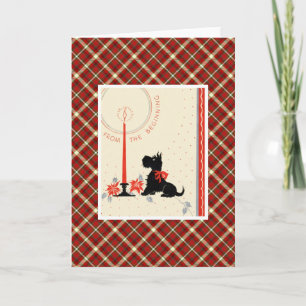 Cartes Pour Fêtes Annuelles Vintage Christmas Terrier Dog
