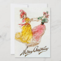 Vintage Christmas Women Dancing (1900)