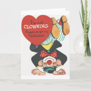 Cartes Pour Fêtes Annuelles Vintage Circus Clown Valentine