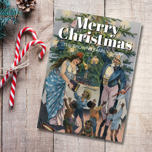 Cartes Pour Fêtes Annuelles Vintage classique Joyeux Arbre de Noël Keppler