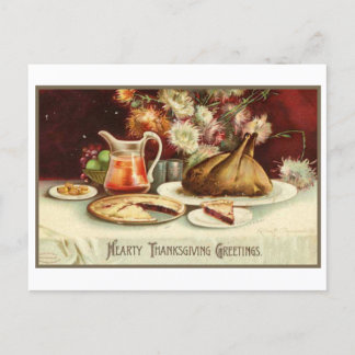 Cartes Pour Fêtes Annuelles Vintage Coeur Thanksgiving Salutations Holiday Pos