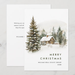Cartes Pour Fêtes Annuelles Vintage Country Hotte Noël Arbre Entreprise