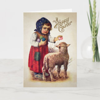 Cartes Pour Fêtes Annuelles Vintage Creepy Girl Easter Card