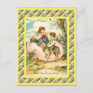 Cartes Pour Fêtes Annuelles Vintage Easter, 1930s, Children and giant egg