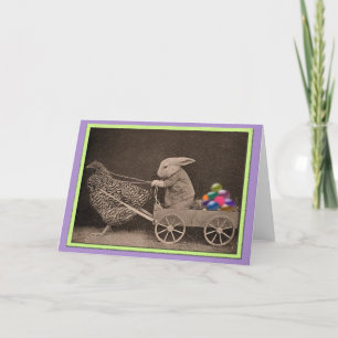 Cartes Pour Fêtes Annuelles Vintage Easter Bunny with Chicken