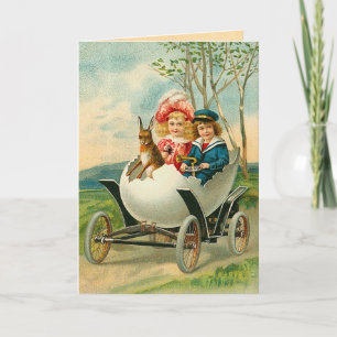 Cartes Pour Fêtes Annuelles Vintage Easter Egg Carriage