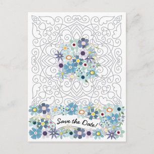 Cartes Pour Fêtes Annuelles Vintage Enregistrer la date Cadre victorien avec F