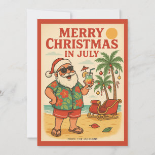 Cartes Pour Fêtes Annuelles Vintage Funny Santa Claus Joyeux Noël en juillet