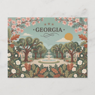 Cartes Pour Fêtes Annuelles Vintage Georgia State Travel