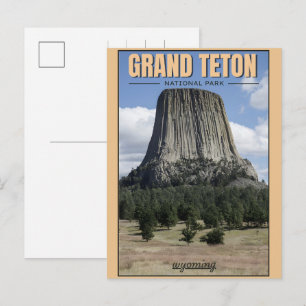 Cartes Pour Fêtes Annuelles vintage Grand Teton Parc National Wyoming Rétro