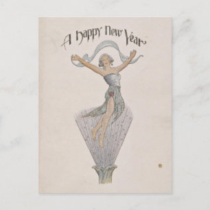Cartes Pour Fêtes Annuelles Vintage Happy New Year Postcard