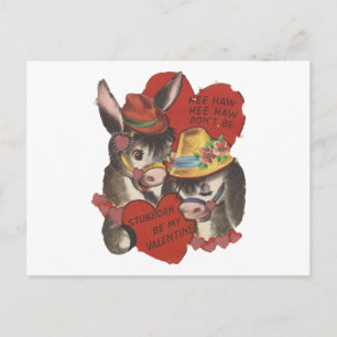 Cartes Pour Fêtes Annuelles Vintage Hee Haw Donkey Valentine