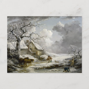Cartes Pour Fêtes Annuelles Vintage hiver Paysage imprimer Noël