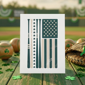 Cartes Pour Fêtes Annuelles Vintage Irish American Flag Shamrock Pride Art