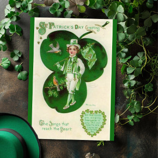 Cartes Pour Fêtes Annuelles Vintage irlandais Lad St Patrick's Day Custom