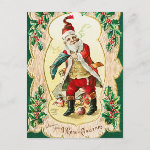 Cartes Pour Fêtes Annuelles Vintage Je vous souhaite un joyeux Noël (1910)
