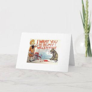 Cartes Pour Fêtes Annuelles Vintage - Je Vous Veux, Valentine,