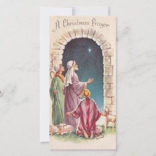 Cartes Pour Fêtes Annuelles Vintage Jésus Une prière de Noël