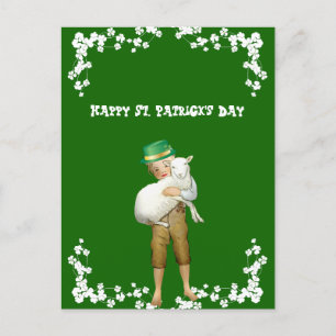 Cartes Pour Fêtes Annuelles Vintage Joyeux Saint-Patricks Fils, Agneau de gran