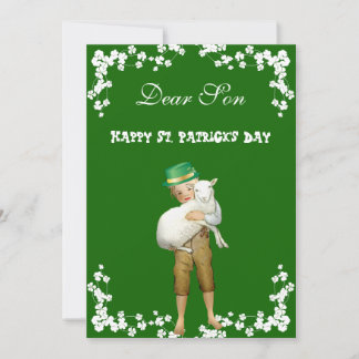 Cartes Pour Fêtes Annuelles Vintage Joyeux Saint-Patricks Fils, Agneau de gran
