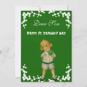 Cartes Pour Fêtes Annuelles Vintage Joyeux St. Patricks Day Son, Grand-fils mi
