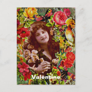 Cartes Pour Fêtes Annuelles Vintage Lady Cameo en Rose