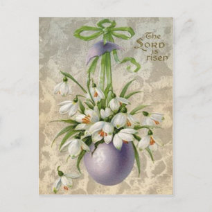 Cartes Pour Fêtes Annuelles Vintage Le Seigneur A Rehaussé La Croix Des Oeufs