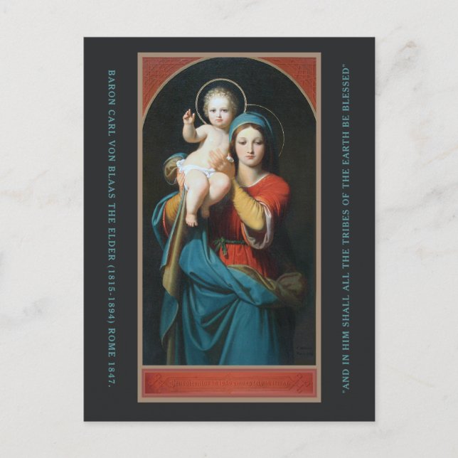 CARTES POUR FÊTES ANNUELLES VINTAGE MADONNA ET ENFANT CHRIST (Devant)