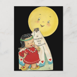 Cartes Pour Fêtes Annuelles Vintage "Moon Over You" Valentine