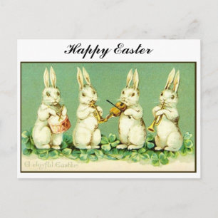 Cartes Pour Fêtes Annuelles Vintage Musical Easter bunnies