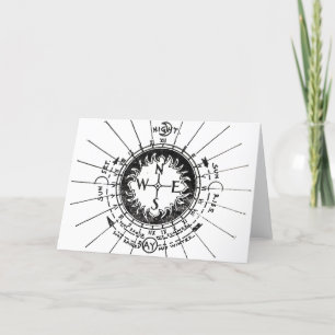 Cartes Pour Fêtes Annuelles Vintage Navigation Compass