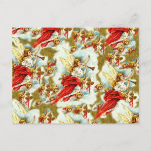 Cartes Pour Fêtes Annuelles Vintage Noël Angels & chérubins