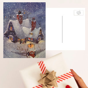 Cartes Pour Fêtes Annuelles Vintage Noël, Atelier du Père Noël Pôle Nord