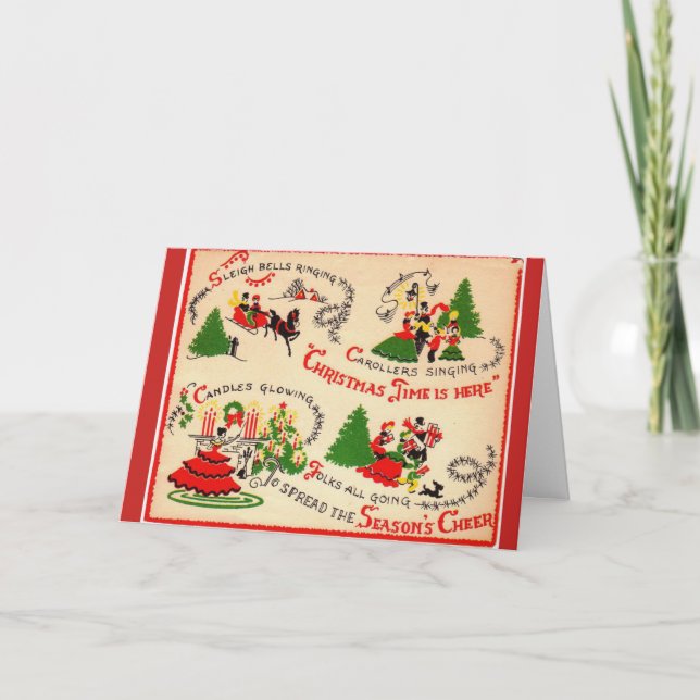 Cartes Pour Fêtes Annuelles Vintage - Noël Bonne Soirée, (Devant)
