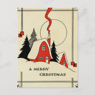 Cartes Pour Fêtes Annuelles Vintage Noël Cabine de neige