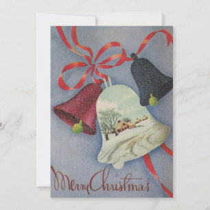 Cartes Pour Fêtes Annuelles Vintage Noël cloches Cabine