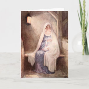 Cartes Pour Fêtes Annuelles Vintage Noël Jésus et Marie