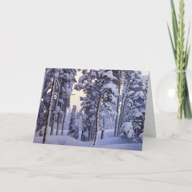 Cartes Pour Fêtes Annuelles Vintage Noël Neige d'hiver (Devant)