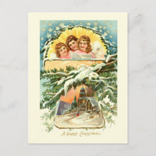 Cartes Pour Fêtes Annuelles Vintage Noël, Neige, Eglise et choeur 2