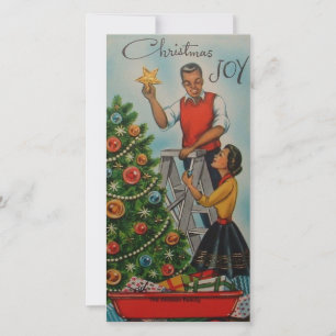 Cartes Pour Fêtes Annuelles Vintage Noël Noir Africain Américain Famille