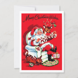 Cartes Pour Fêtes Annuelles Vintage Noël Nombreux souhaits